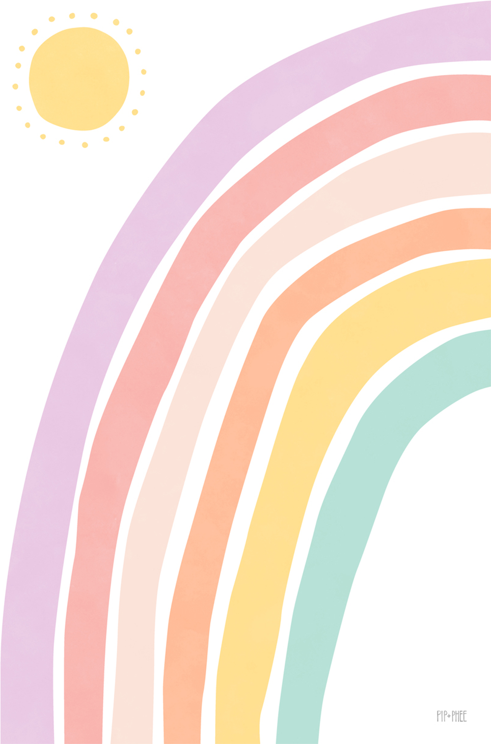 wall-art-print-canvas-poster-framed-Sunny Rainbow Pastel , By Pip and Phee-1