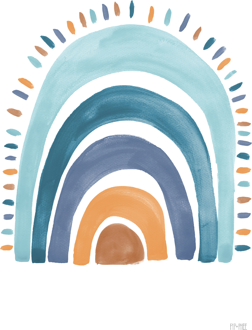 wall-art-print-canvas-poster-framed-Surf Rainbow Print , By Pip and Phee-1