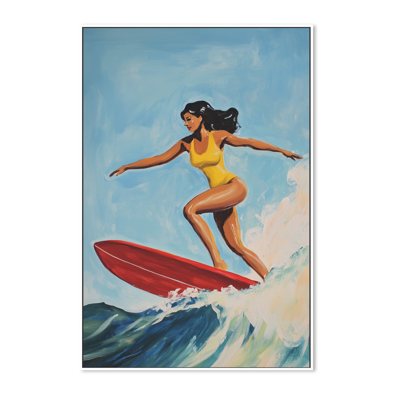 wall-art-print-canvas-poster-framed-Surfing Girl-5
