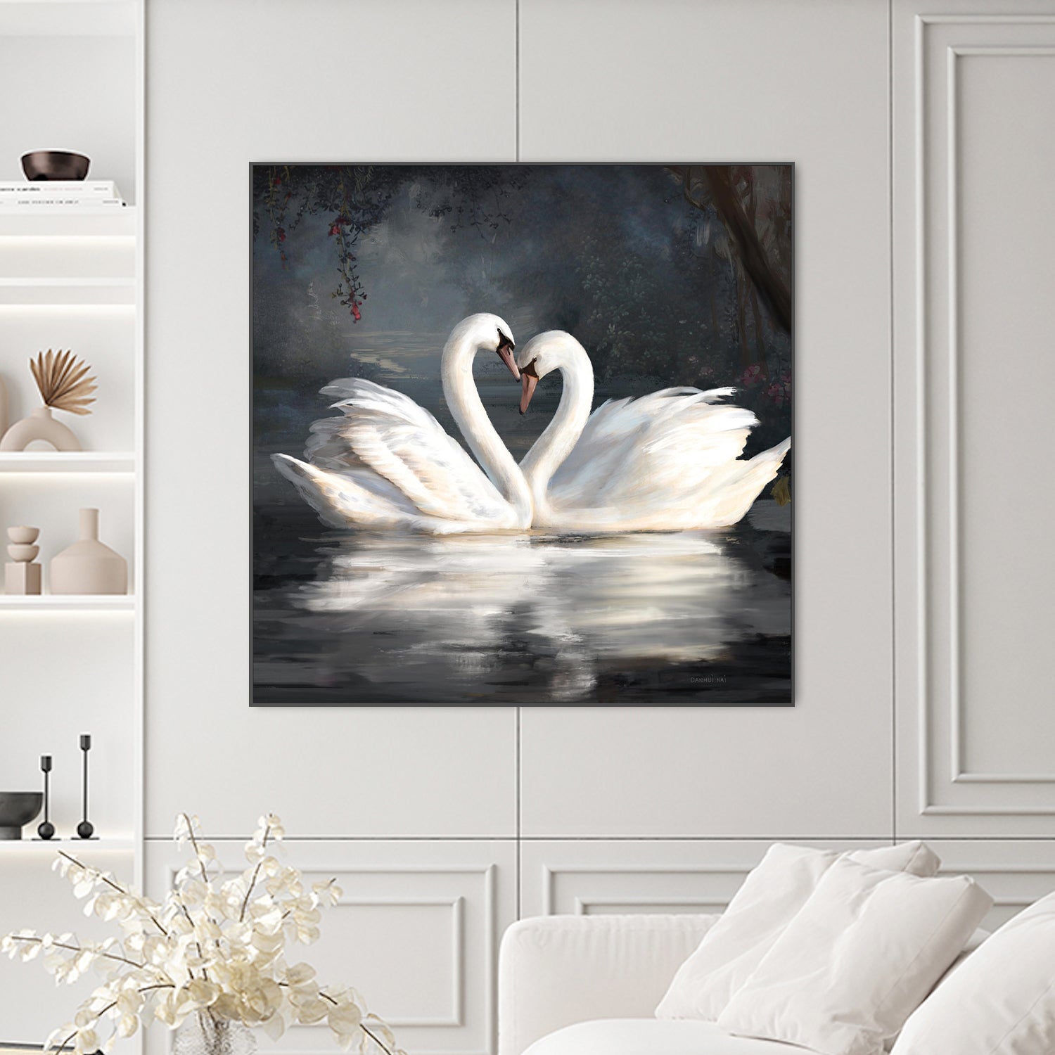 wall-art-print-canvas-poster-framed-Swan Lake No Flowers-2