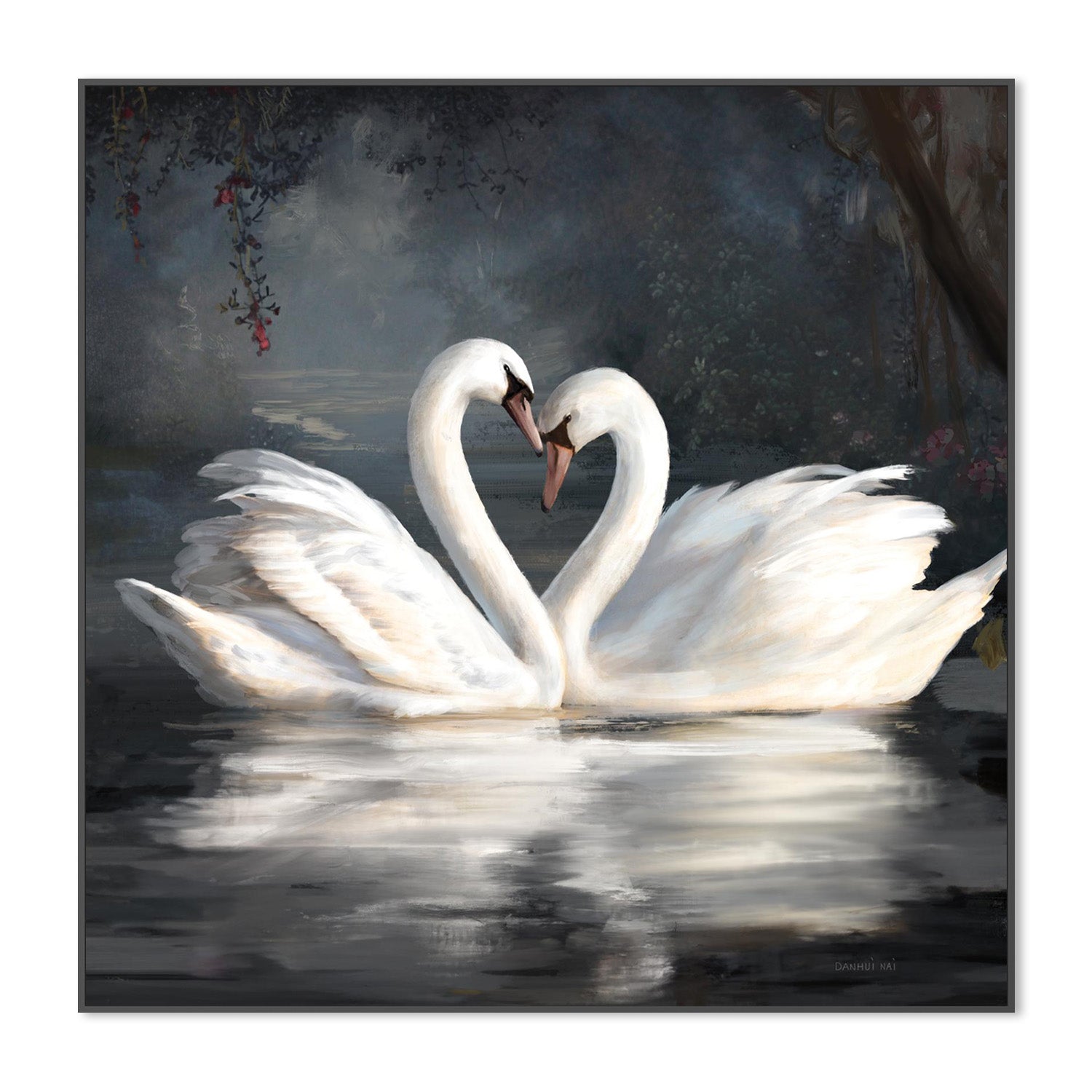wall-art-print-canvas-poster-framed-Swan Lake No Flowers-3