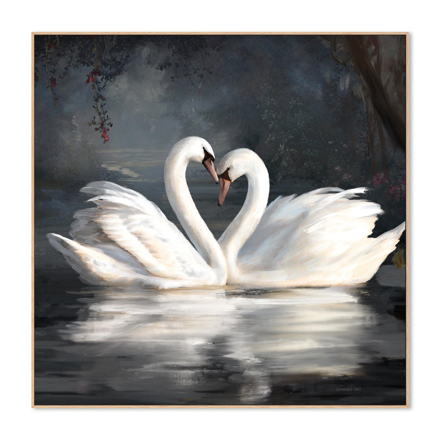 wall-art-print-canvas-poster-framed-Swan Lake No Flowers-4