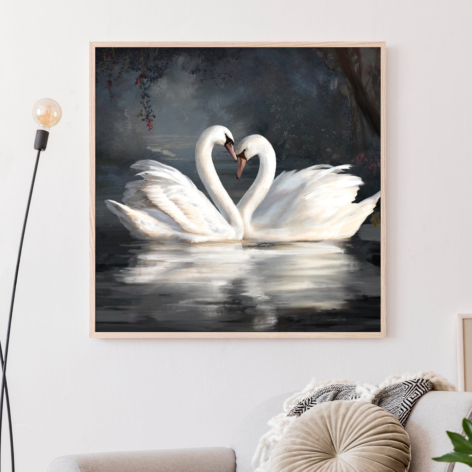 wall-art-print-canvas-poster-framed-Swan Lake No Flowers-7