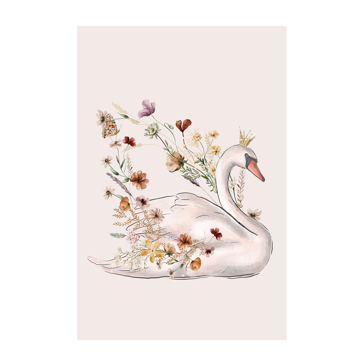 wall-art-print-canvas-poster-framed-Swan, Style A & B, Set Of 2 , By At Viv Home Prints-8