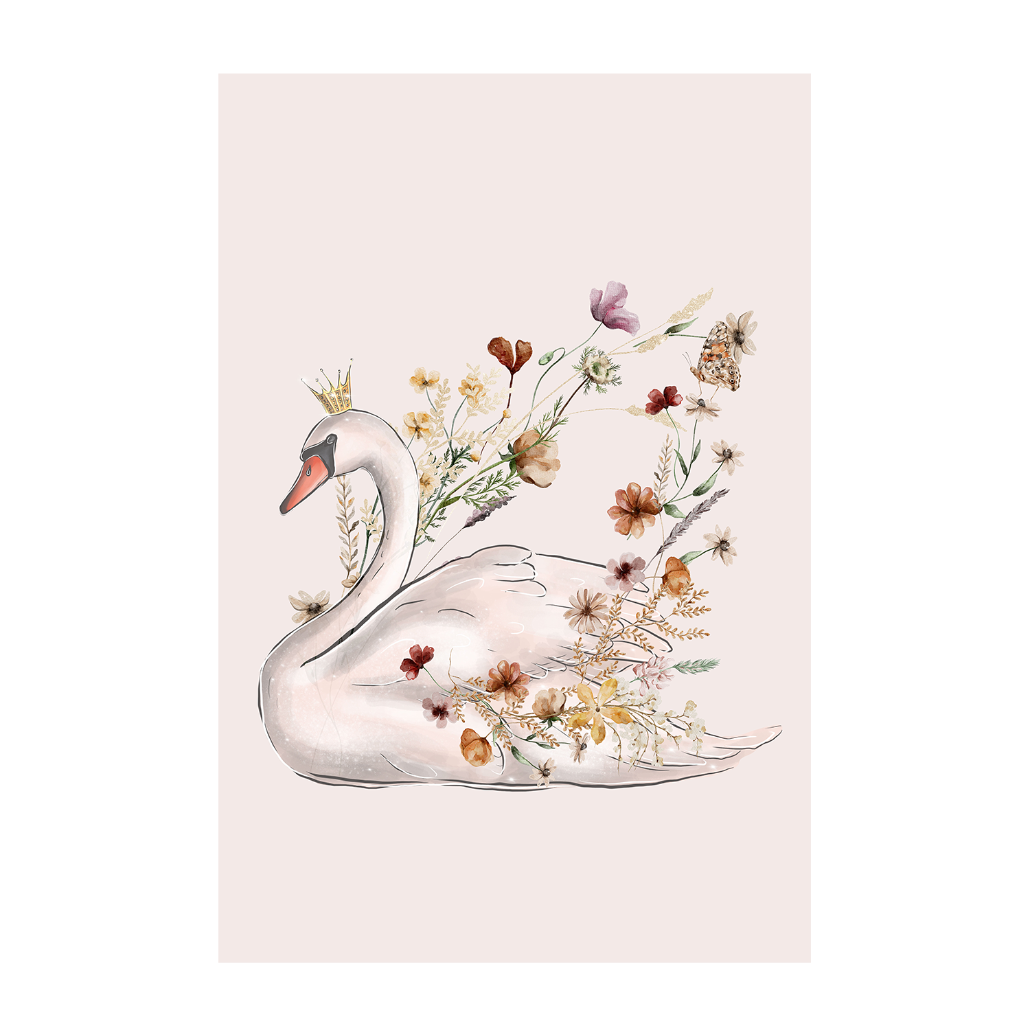 wall-art-print-canvas-poster-framed-Swan, Style A & B, Set Of 2 , By At Viv Home Prints-9