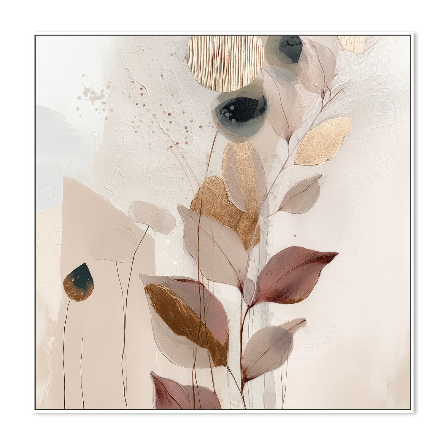 wall-art-print-canvas-poster-framed-Sweet Leaves, Style C-5