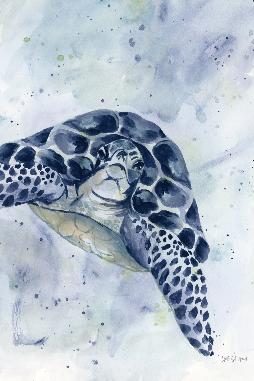 wall-art-print-canvas-poster-framed-Swimming Sea Turtle , By Yvette St. Amant-1