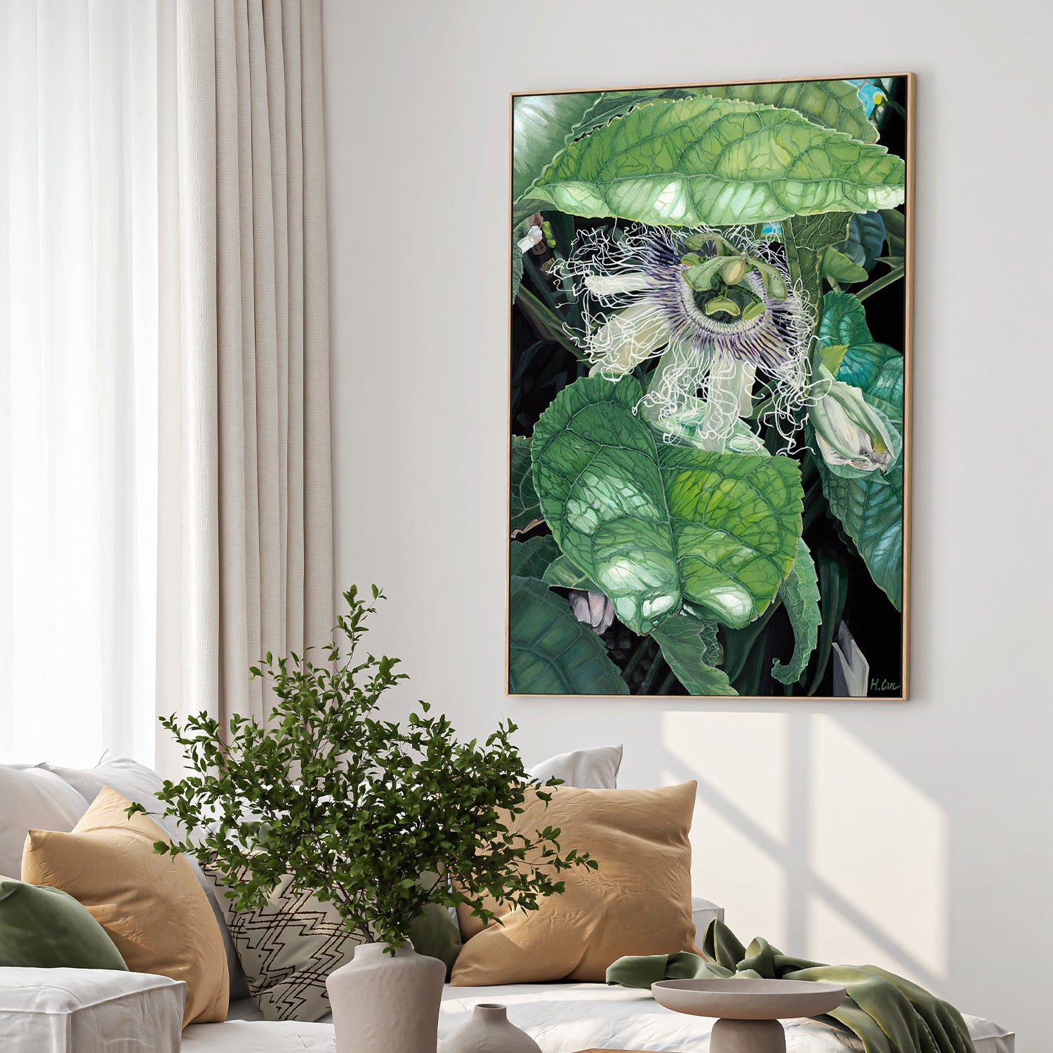 wall-art-print-canvas-poster-framed-Swoon and Bloom, Passion Flower , By Hsin Lin-2