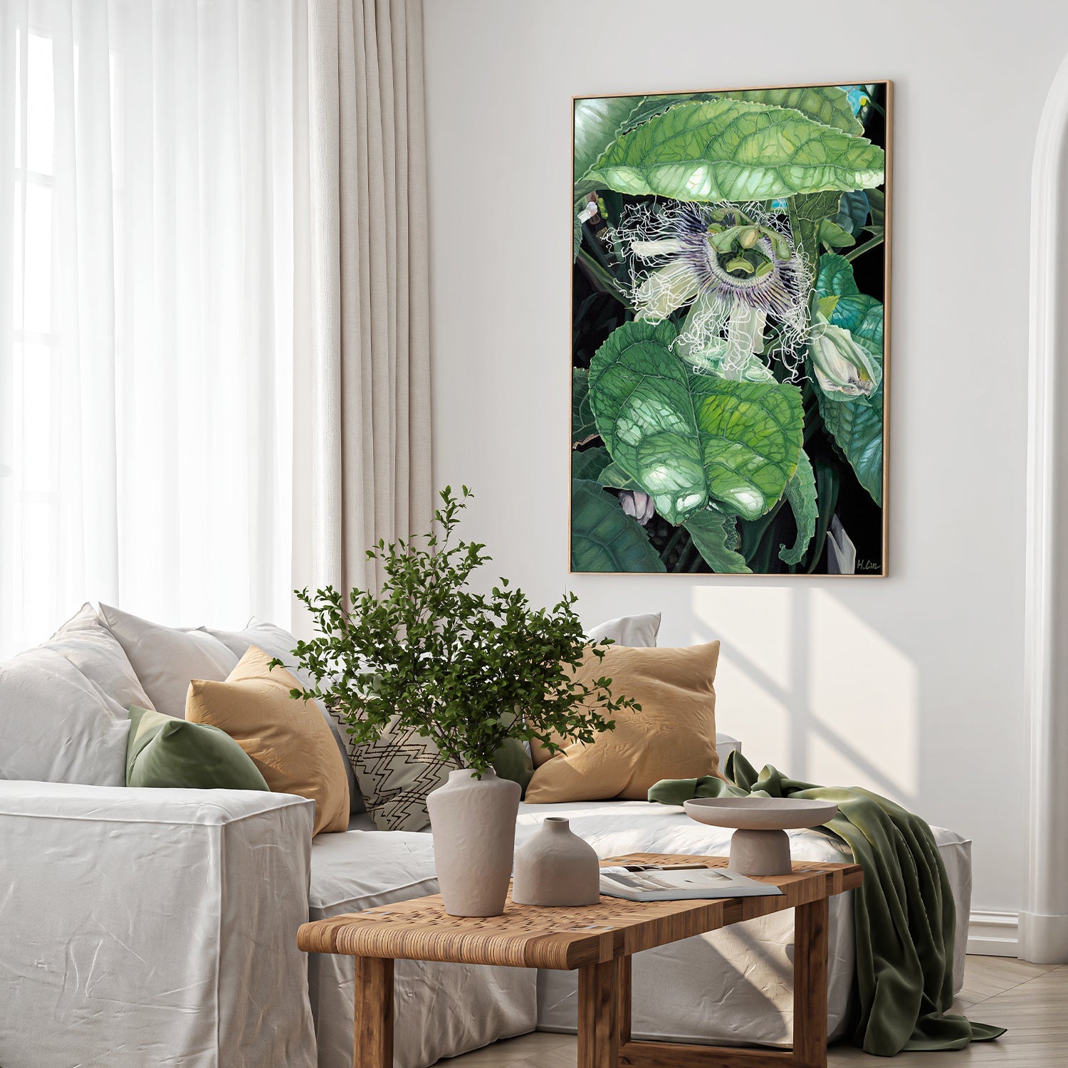 wall-art-print-canvas-poster-framed-Swoon and Bloom, Passion Flower , By Hsin Lin-7