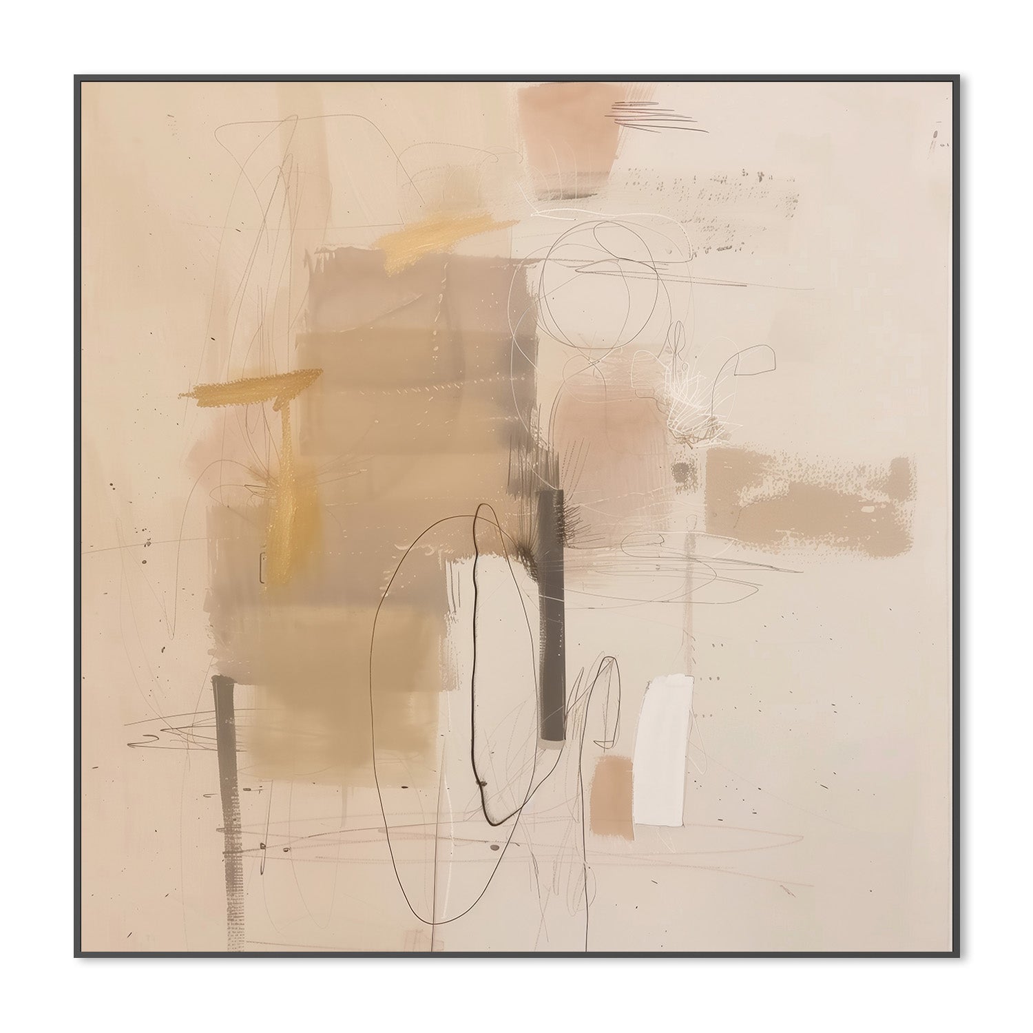 wall-art-print-canvas-poster-framed-Tan and Black Abstract-3