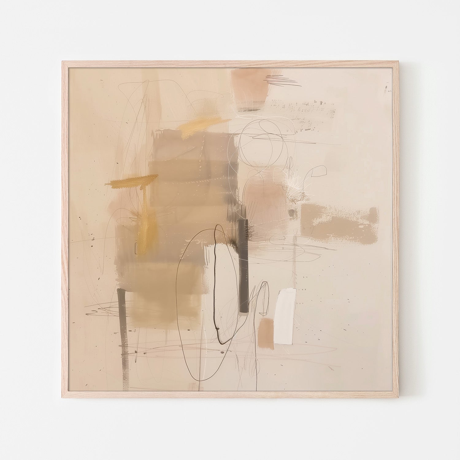 wall-art-print-canvas-poster-framed-Tan and Black Abstract-6