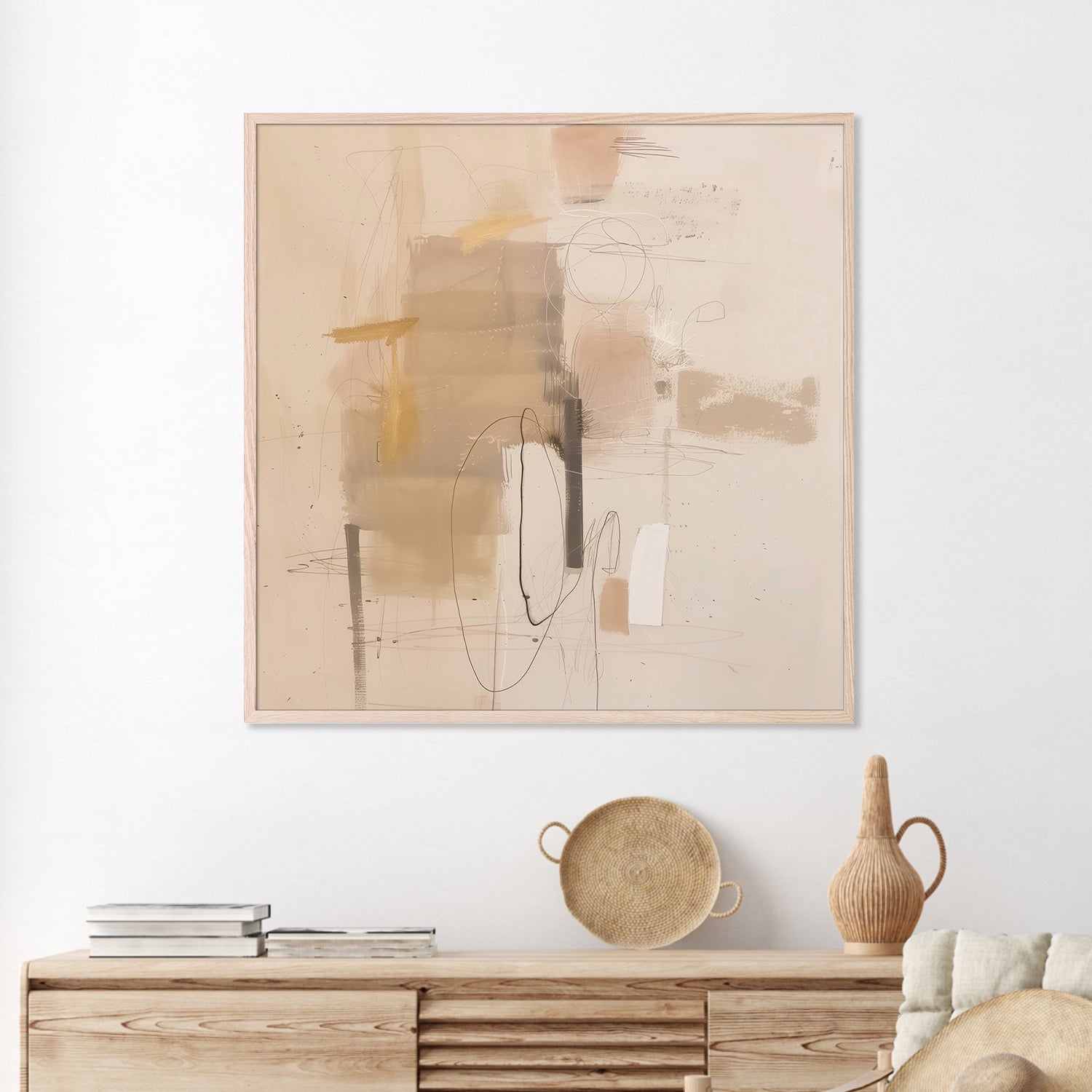 wall-art-print-canvas-poster-framed-Tan and Black Abstract-7