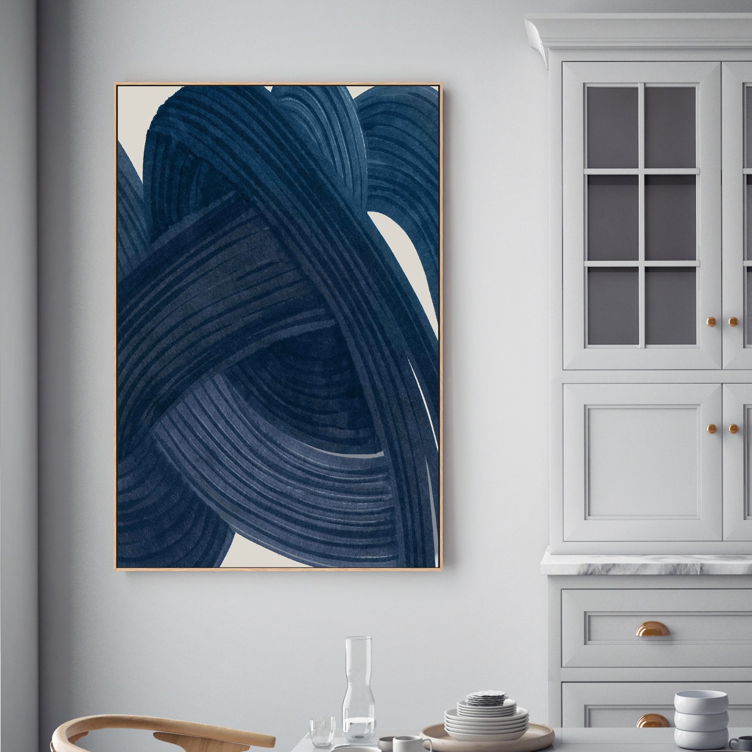 wall-art-print-canvas-poster-framed-Tangle in Indigo, Style A-2