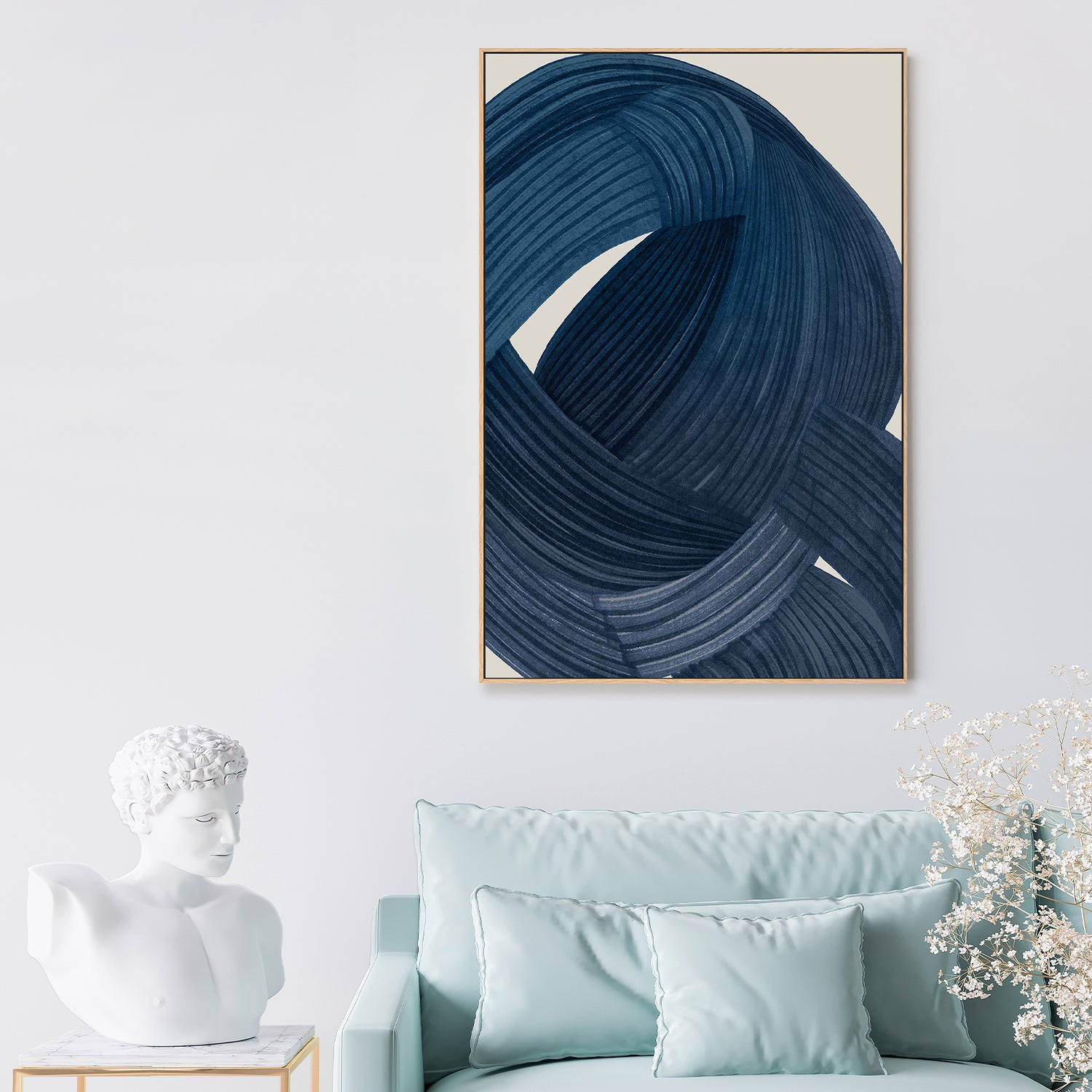 wall-art-print-canvas-poster-framed-Tangle in Indigo, Style B-7