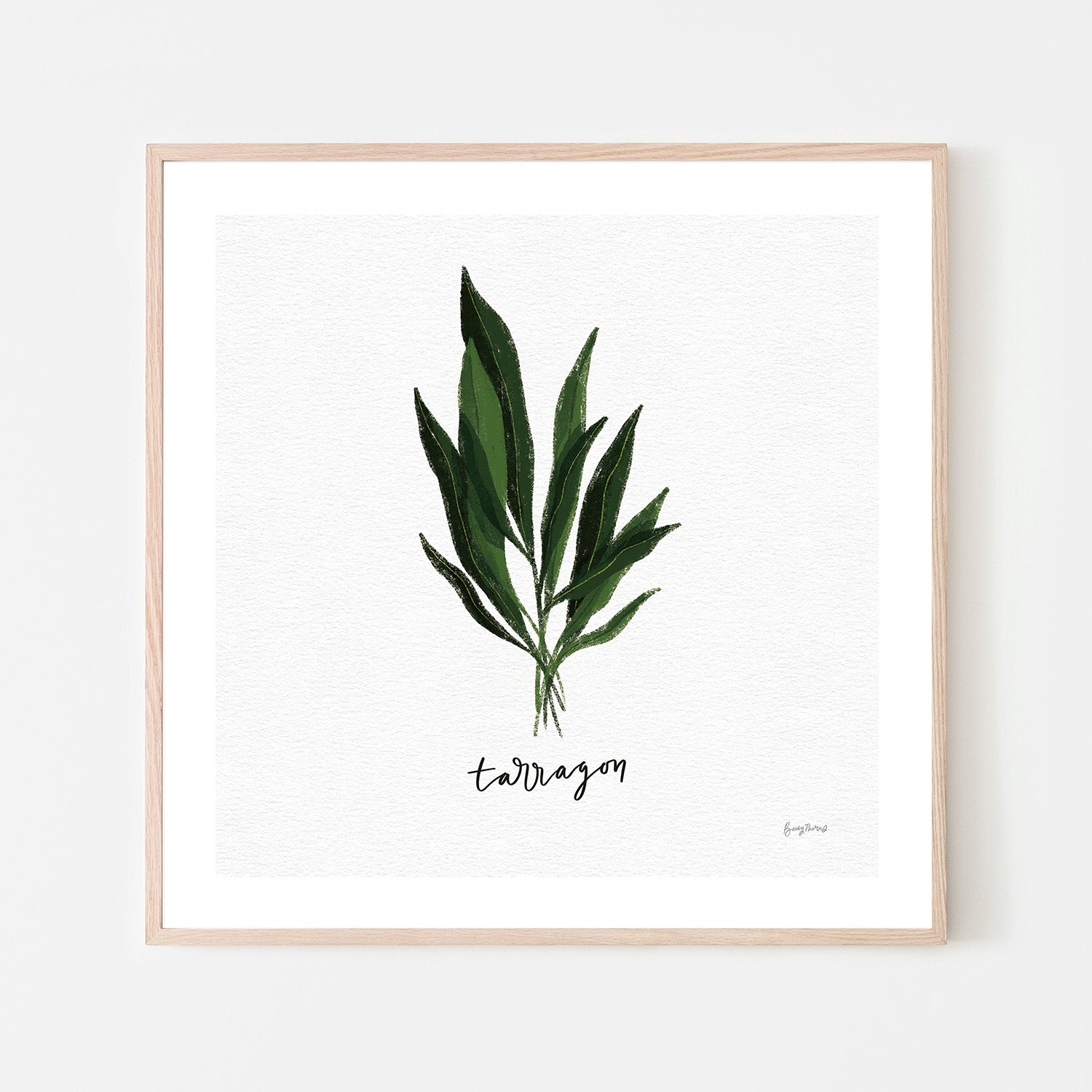 wall-art-print-canvas-poster-framed-Tarragon Herbs White, Style D , By Becky Thorns-6