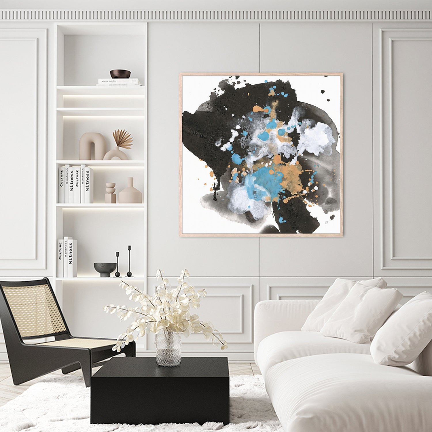 wall-art-print-canvas-poster-framed-Teal Chaos, Style A-8