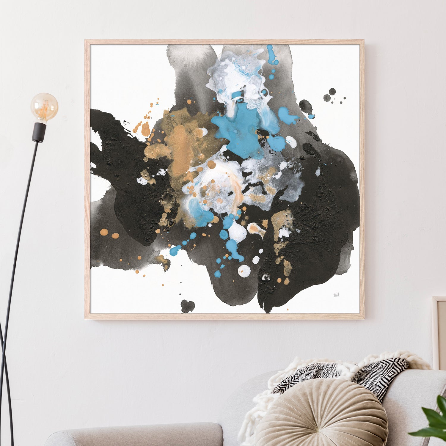 wall-art-print-canvas-poster-framed-Teal Chaos, Style B-7