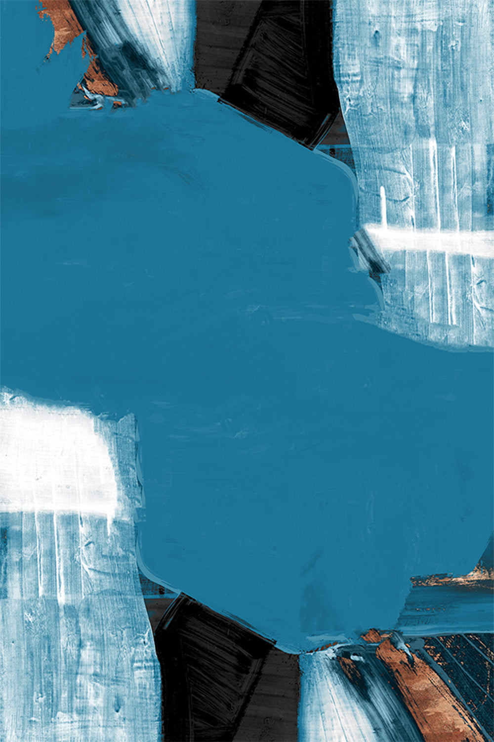 wall-art-print-canvas-poster-framed-Teal Gold Shapes, Style A-1