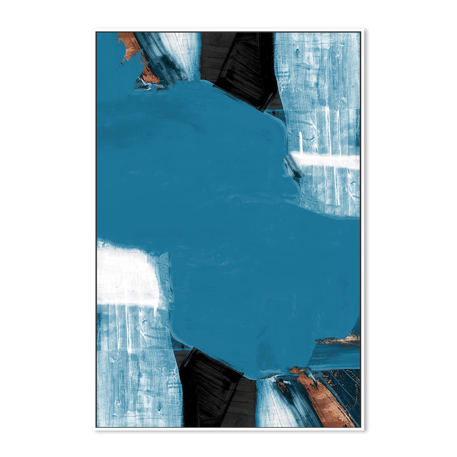 wall-art-print-canvas-poster-framed-Teal Gold Shapes, Style A-5