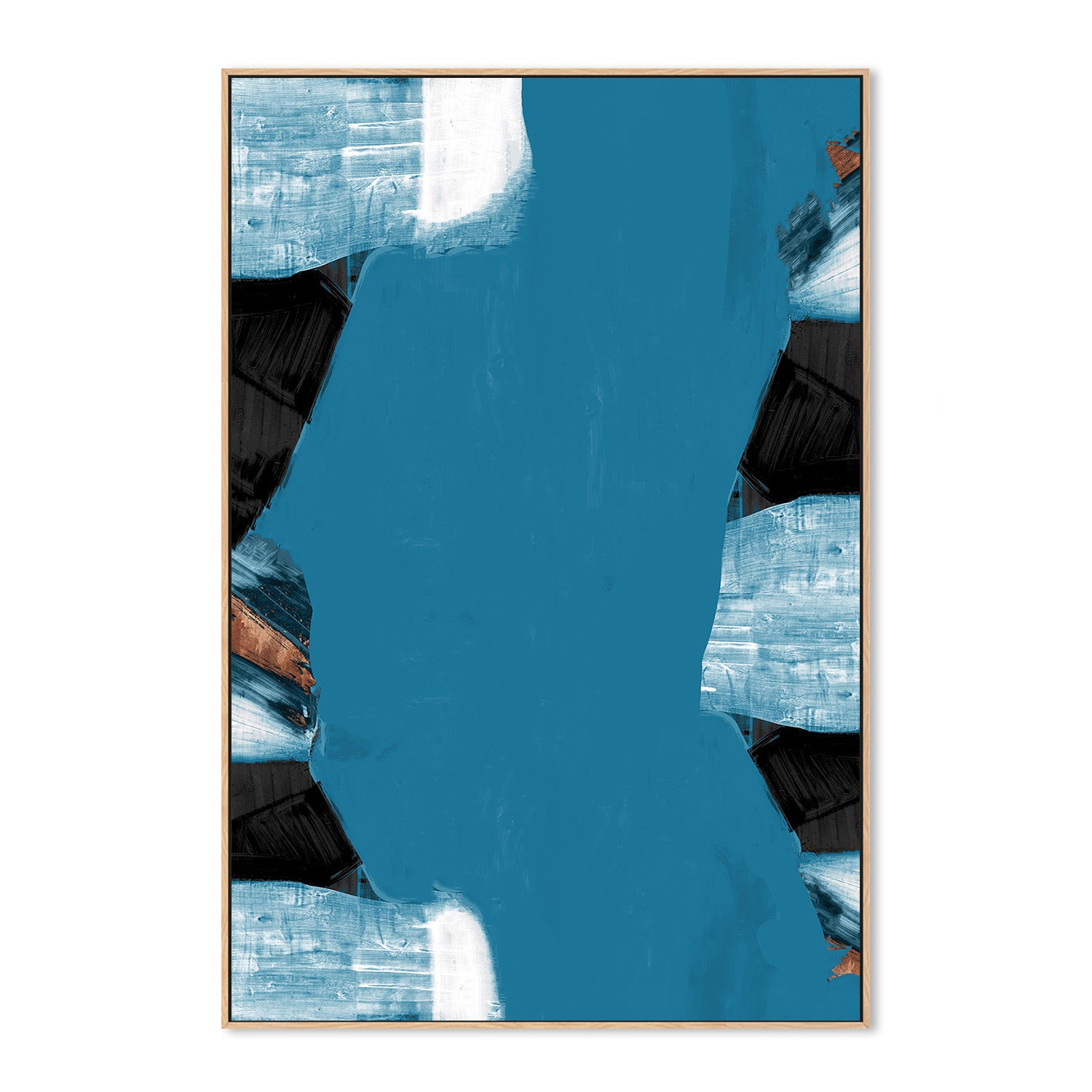 wall-art-print-canvas-poster-framed-Teal Gold Shapes, Style B-4