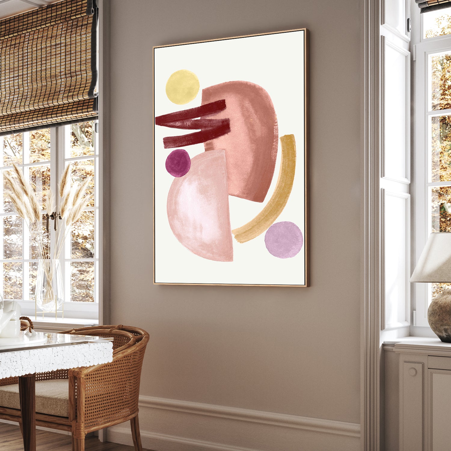 wall-art-print-canvas-poster-framed-Terracotta Strokes, Style A-7