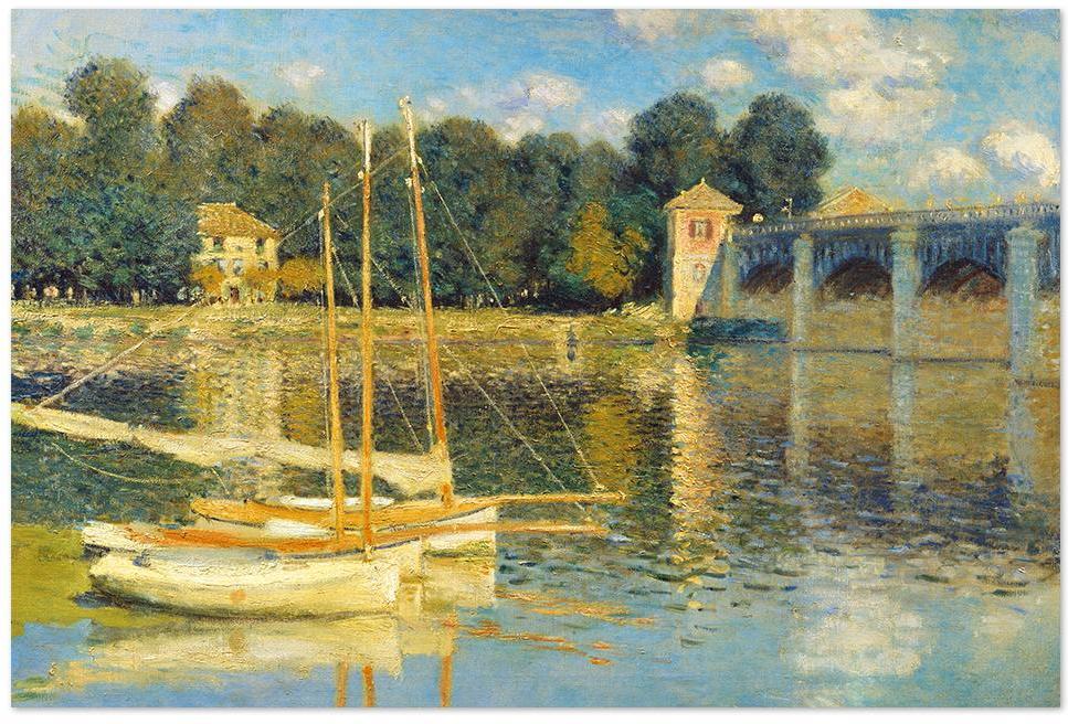 wall-art-print-canvas-poster-framed-The Bridge At Argenteuil, 1874, By Monet-by-Gioia Wall Art-Gioia Wall Art