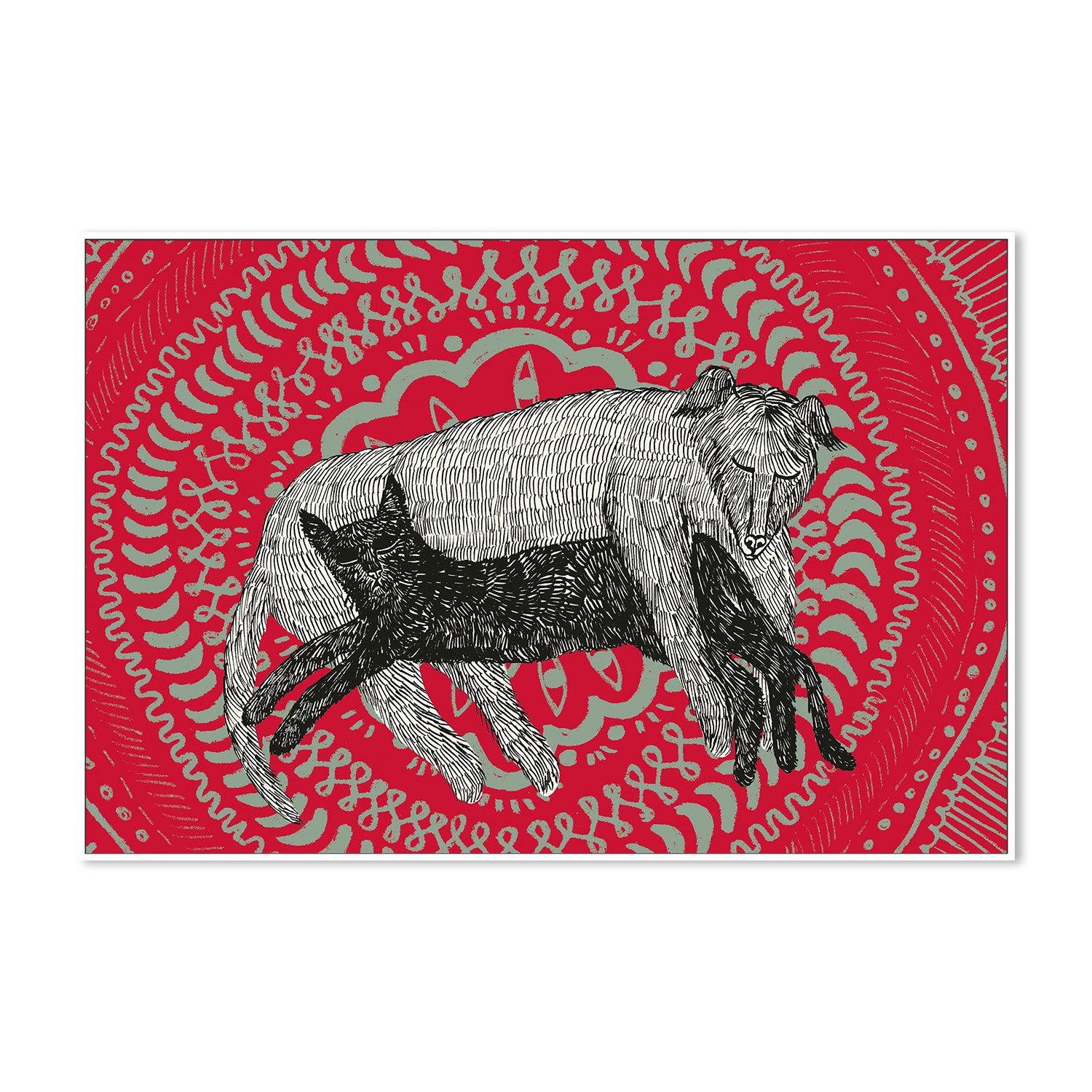 wall-art-print-canvas-poster-framed-The Cat and The Dog-5