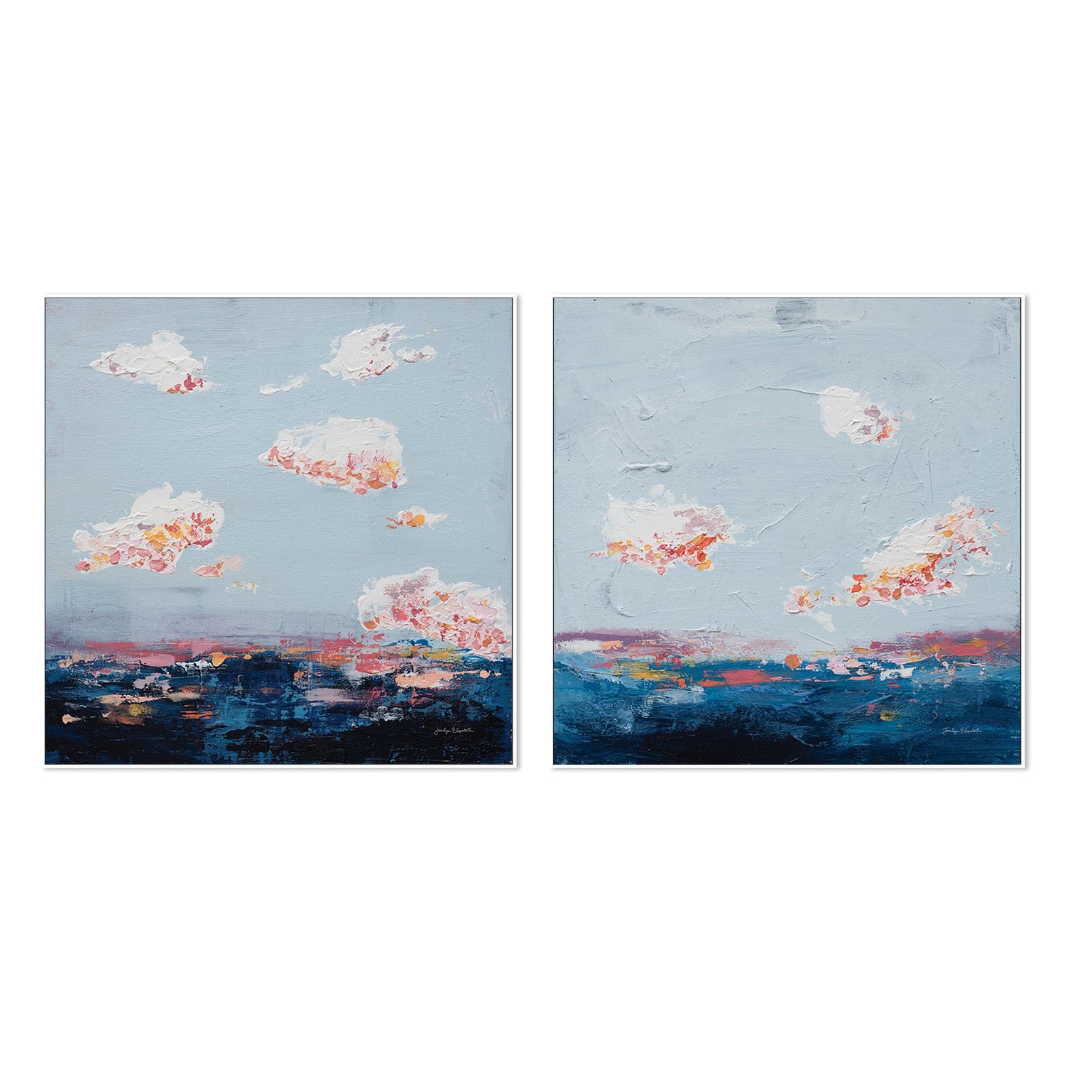 wall-art-print-canvas-poster-framed-The Horizon, Style A & B, Set Of 2-5