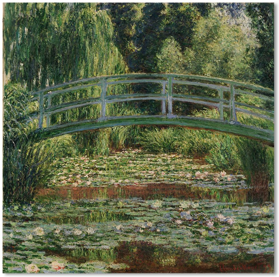 wall-art-print-canvas-poster-framed-The Japanese Footbridge And The Water Lily Pool, By Monet-by-Gioia Wall Art-Gioia Wall Art