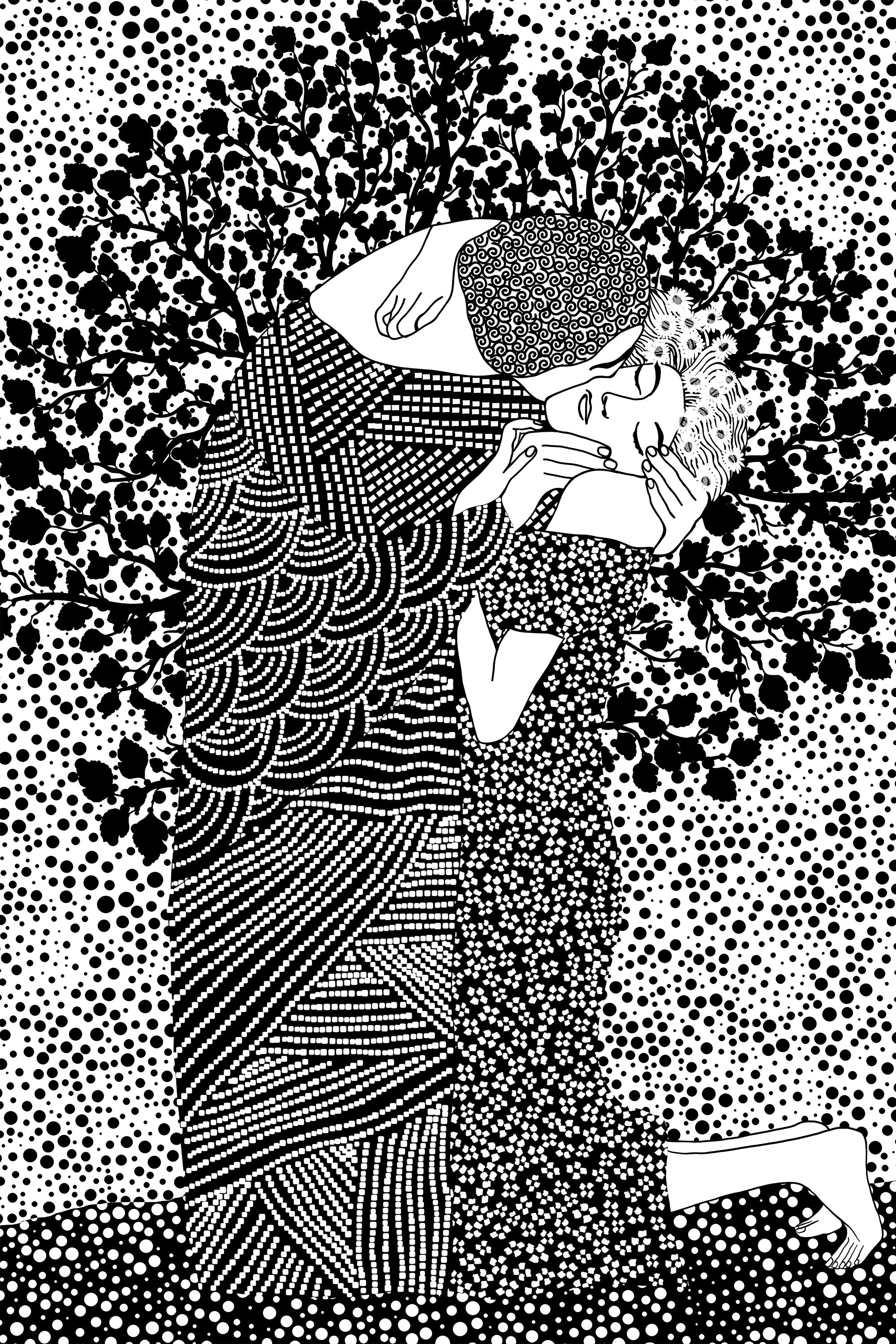 wall-art-print-canvas-poster-framed-The Kiss-1