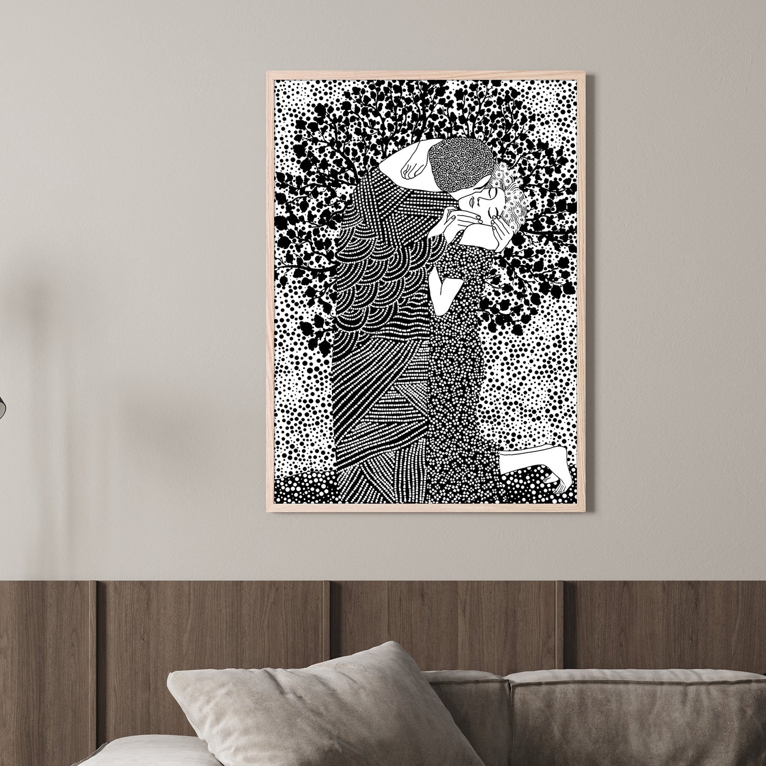 wall-art-print-canvas-poster-framed-The Kiss-2