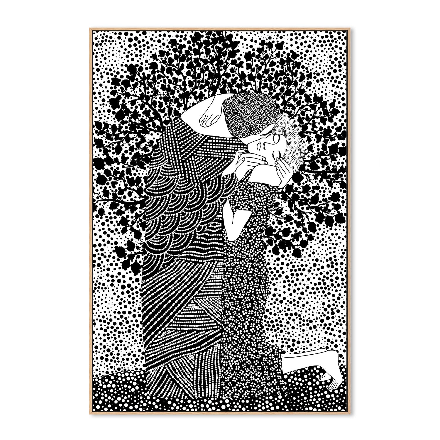 wall-art-print-canvas-poster-framed-The Kiss-4