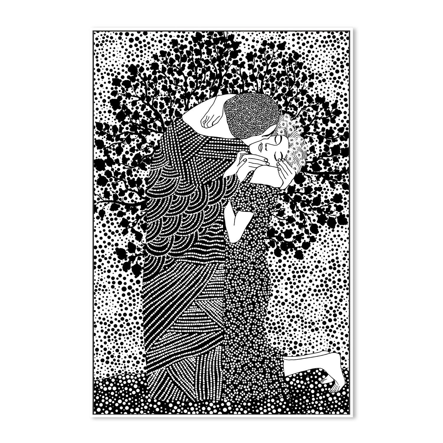 wall-art-print-canvas-poster-framed-The Kiss-5