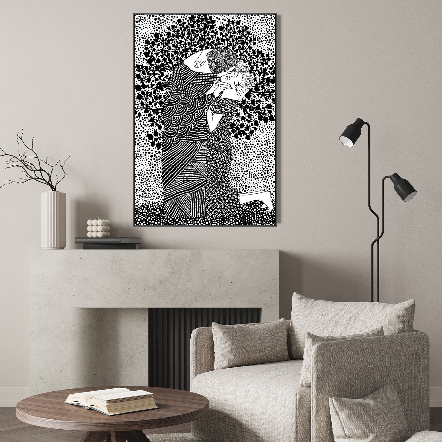 wall-art-print-canvas-poster-framed-The Kiss-8