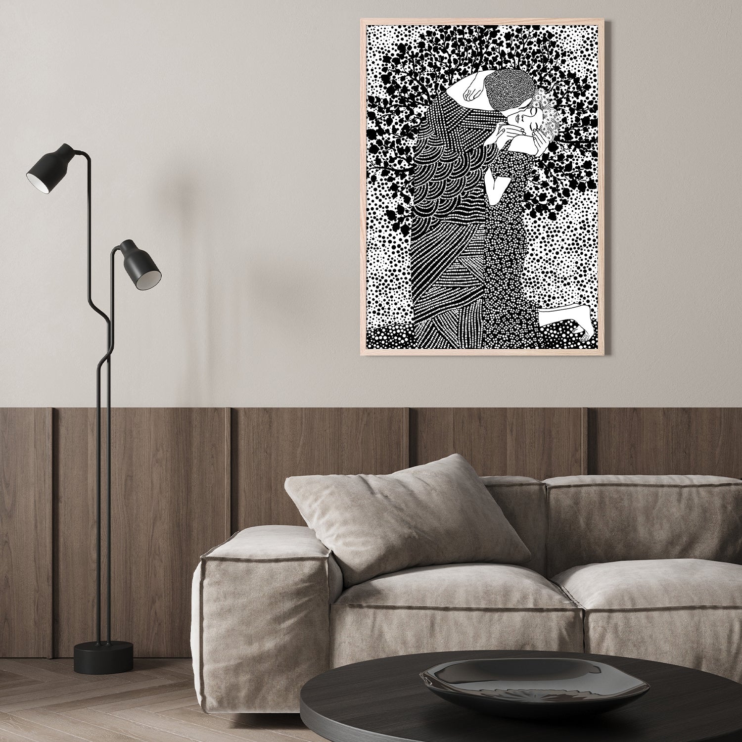 wall-art-print-canvas-poster-framed-The Kiss-9