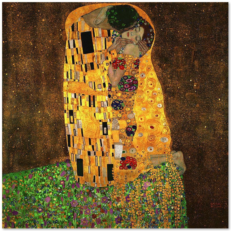 wall-art-print-canvas-poster-framed-The Kiss, By Gustav Klimt-by-Gioia Wall Art-Gioia Wall Art