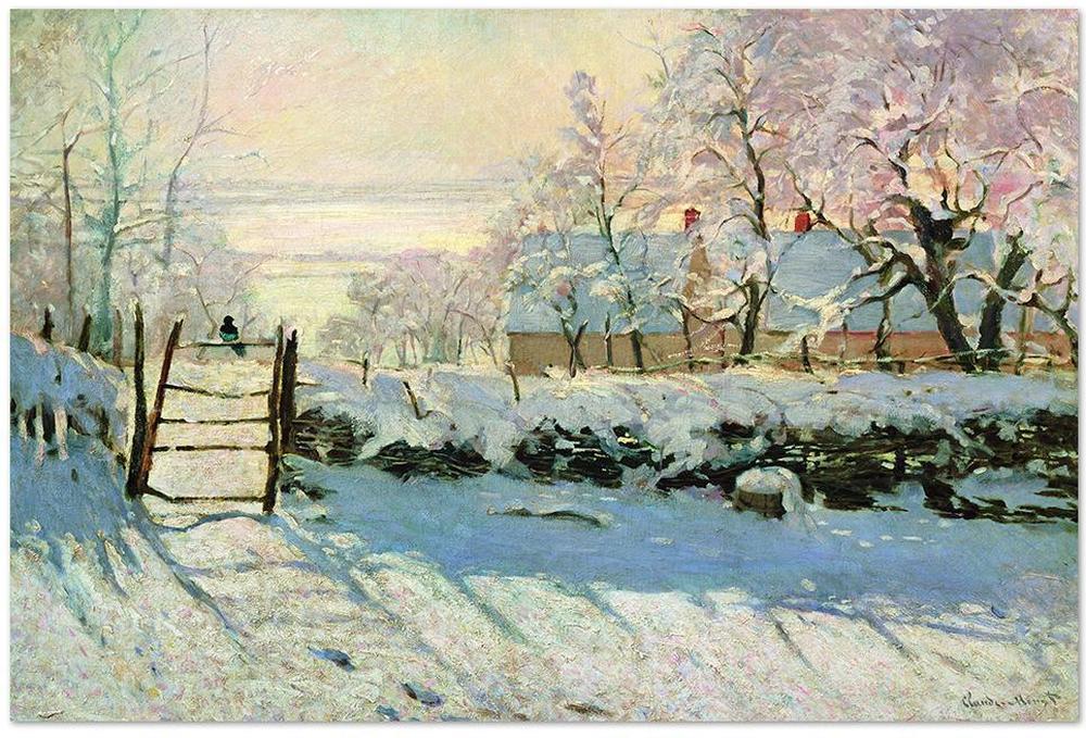 wall-art-print-canvas-poster-framed-The Magpie, By Monet-by-Gioia Wall Art-Gioia Wall Art