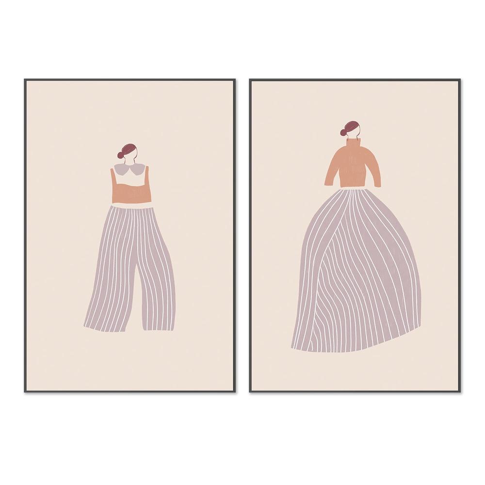 wall-art-print-canvas-poster-framed-The Pants And The Skirt, Set Of 2 , By Menina Lisboa-3