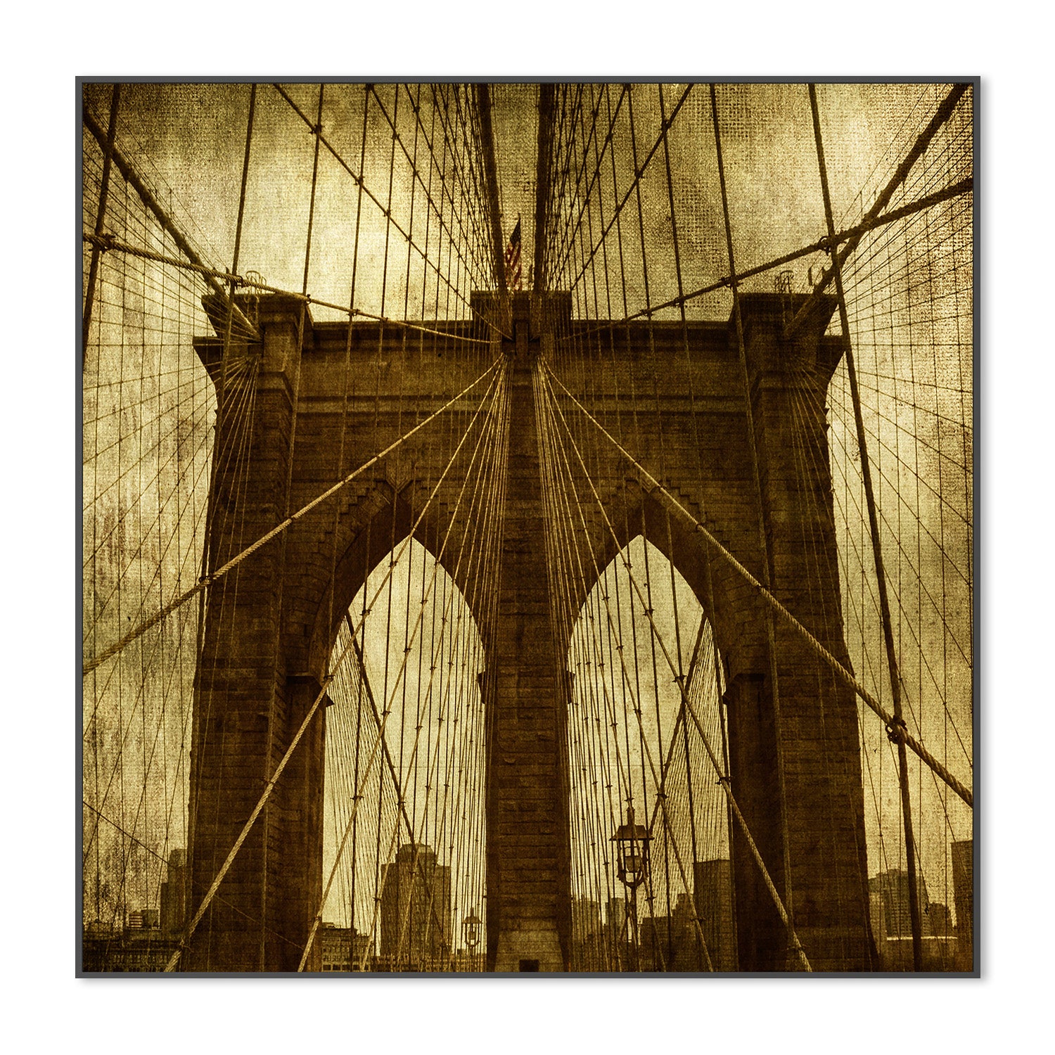 wall-art-print-canvas-poster-framed-The Ropes and Architecture of The Brooklyn Bridge in NYC, Industrial Spiders , By Andrew Paranavitana-4