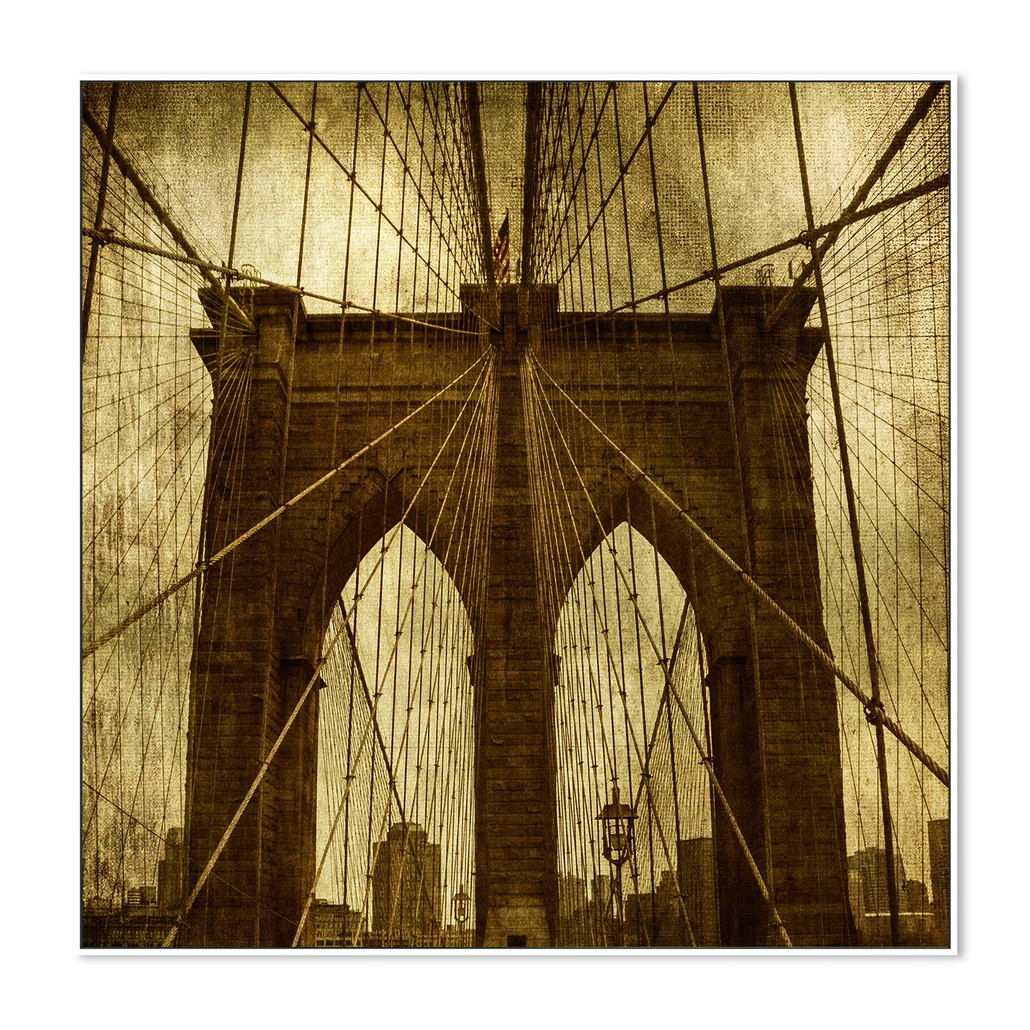 wall-art-print-canvas-poster-framed-The Ropes and Architecture of The Brooklyn Bridge in NYC, Industrial Spiders , By Andrew Paranavitana-6