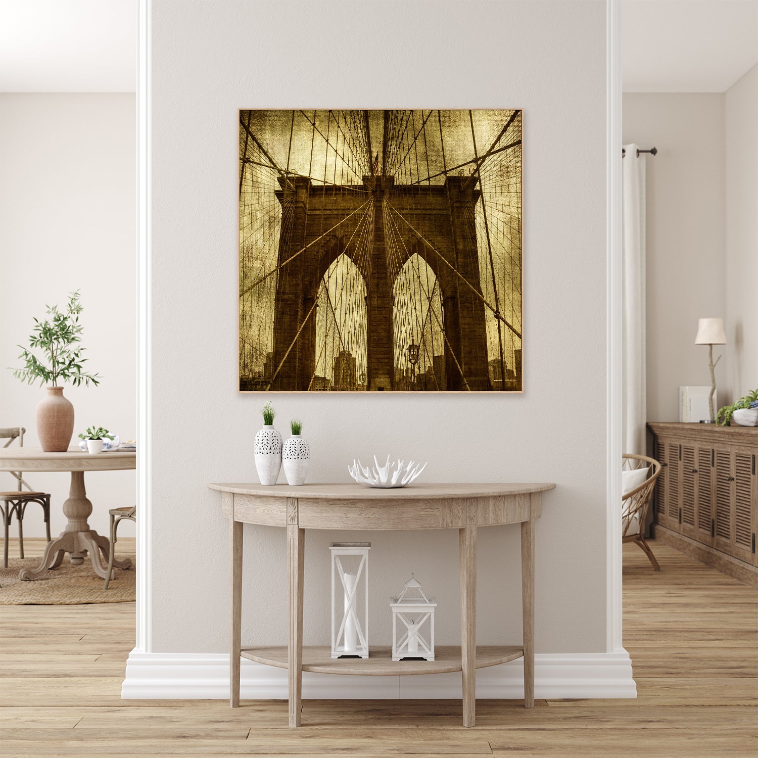 wall-art-print-canvas-poster-framed-The Ropes and Architecture of The Brooklyn Bridge in NYC, Industrial Spiders , By Andrew Paranavitana-8