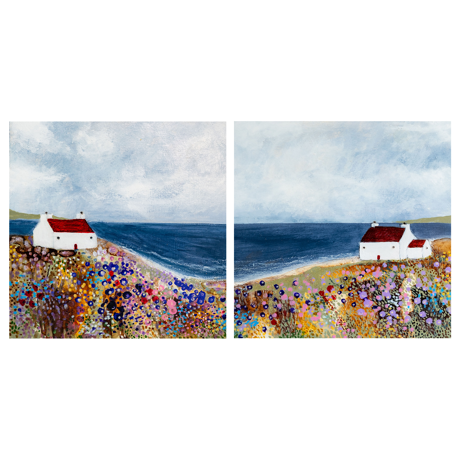 wall-art-print-canvas-poster-framed-The sound of the sea, Style A & B, Set Of 2 , By Louise O'Hara-1