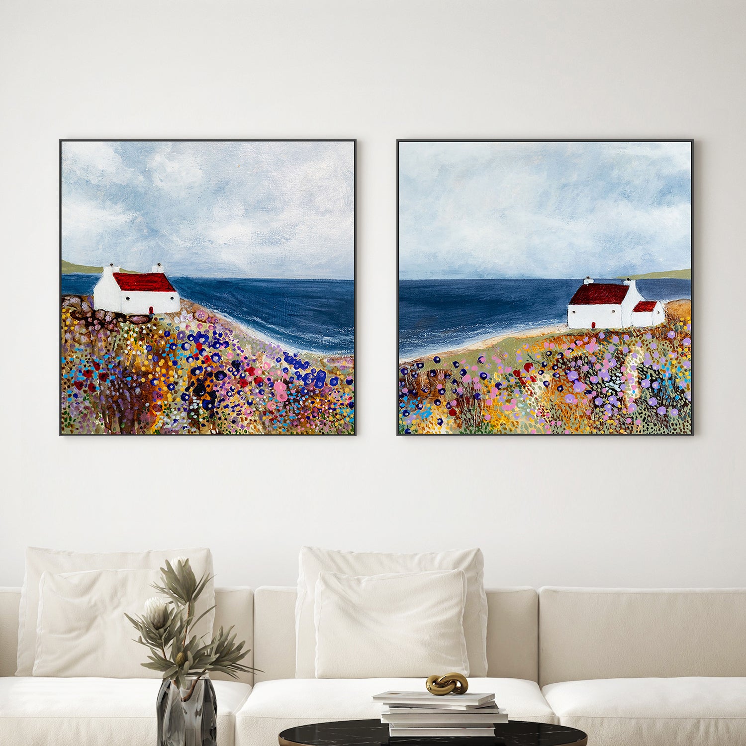 wall-art-print-canvas-poster-framed-The sound of the sea, Style A & B, Set Of 2 , By Louise O'Hara-2
