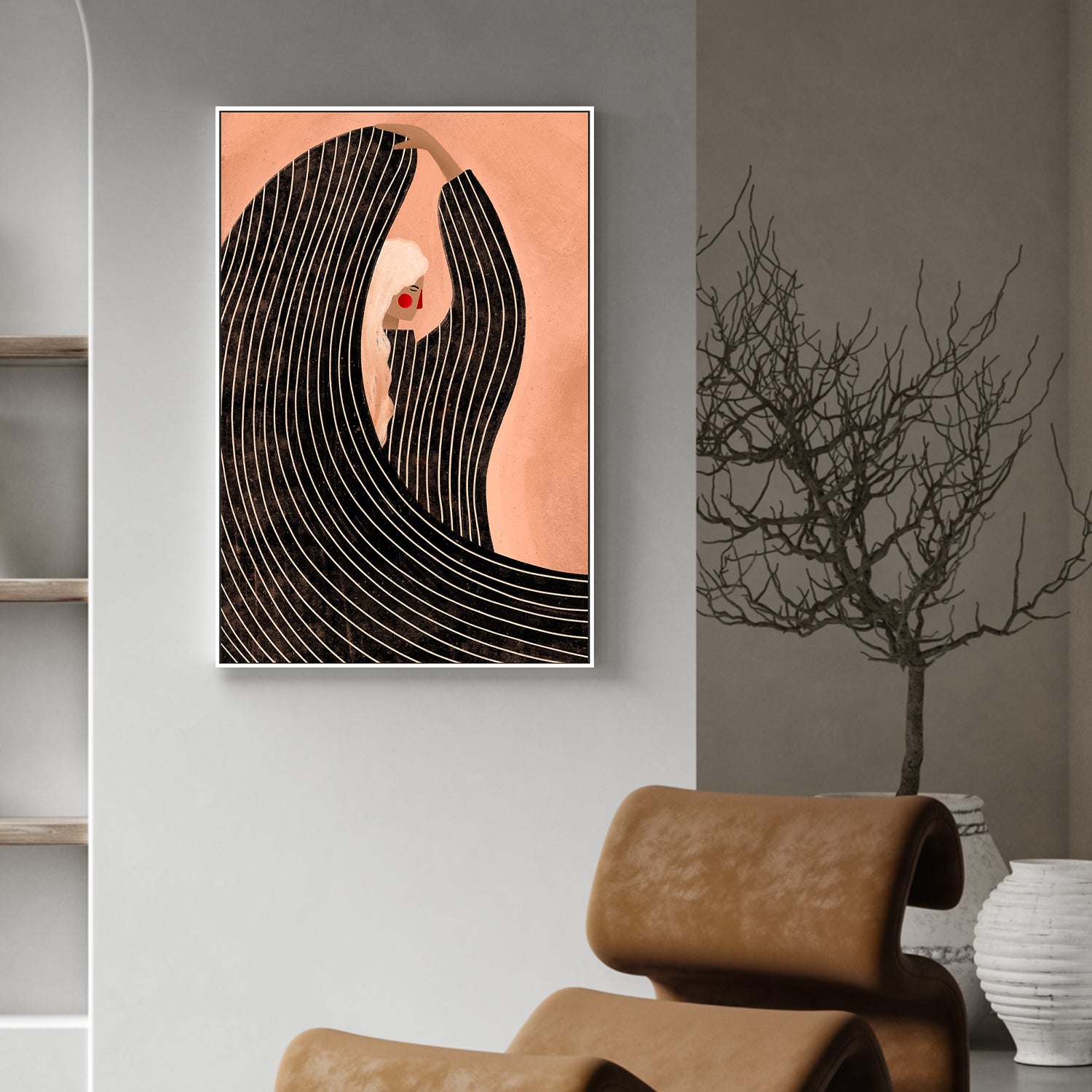 wall-art-print-canvas-poster-framed-The Woman With the Black Dress-2