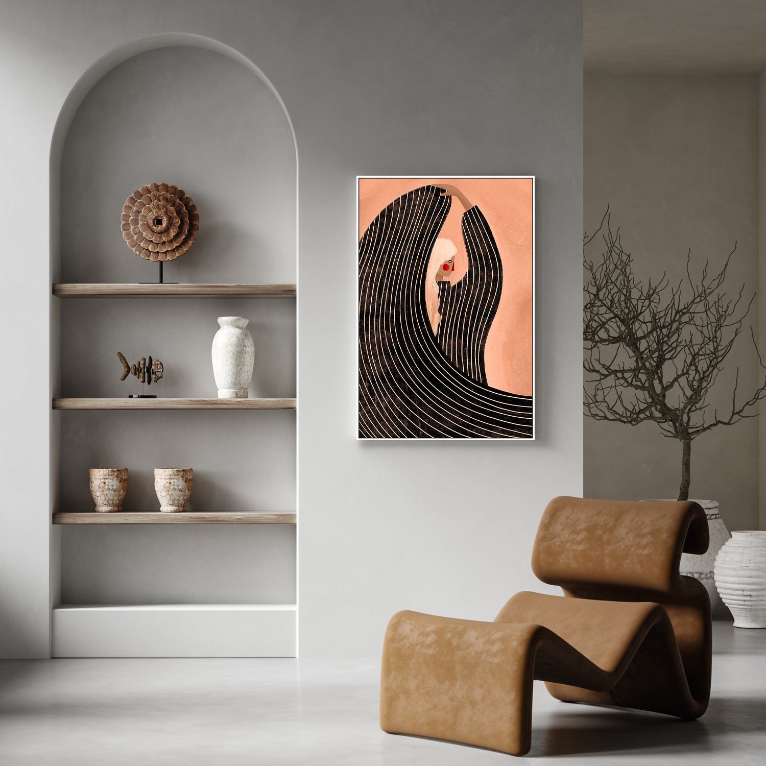 wall-art-print-canvas-poster-framed-The Woman With the Black Dress-7