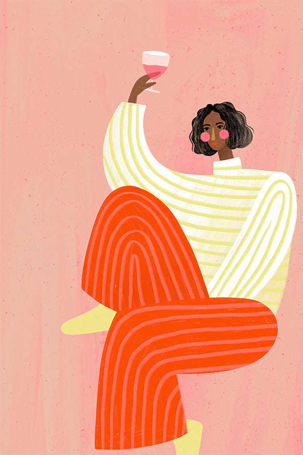 wall-art-print-canvas-poster-framed-The Woman With The Glass of Wine-1