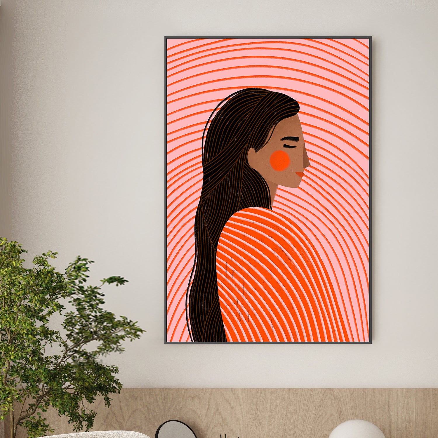 wall-art-print-canvas-poster-framed-The Woman With the Lines-2