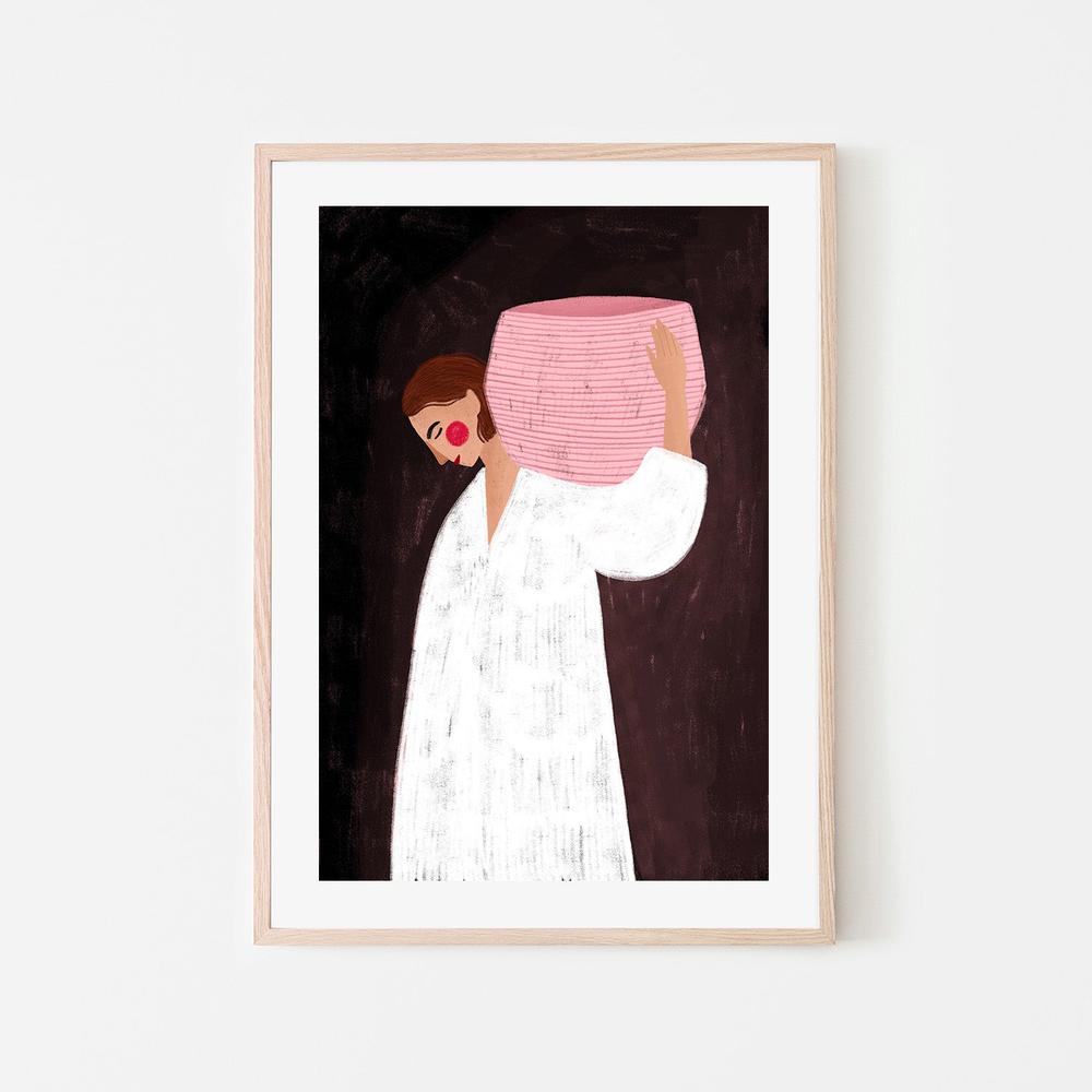 wall-art-print-canvas-poster-framed-The Woman with the Pink Basket-6