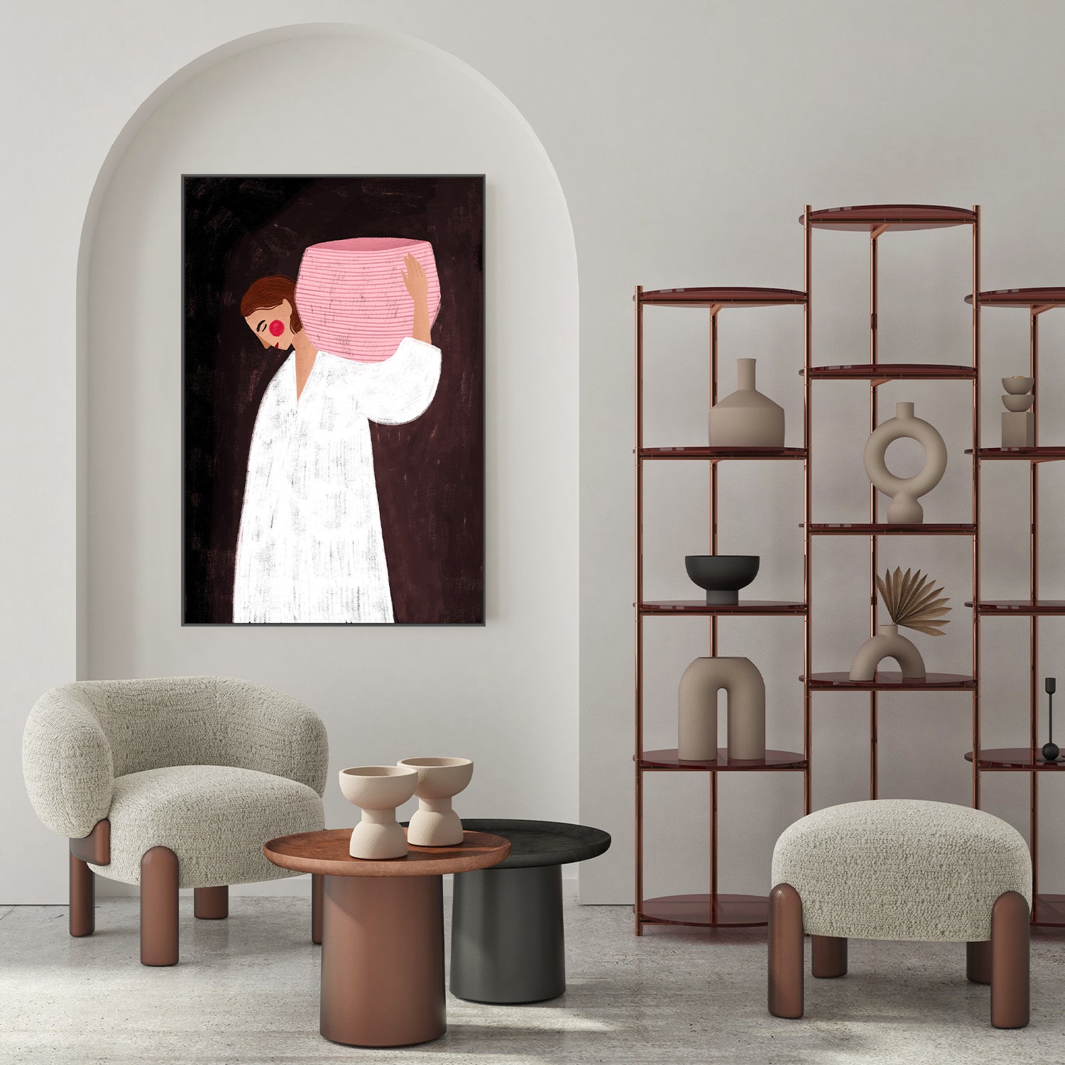 wall-art-print-canvas-poster-framed-The Woman with the Pink Basket-7