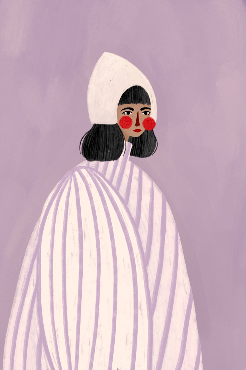 wall-art-print-canvas-poster-framed-The Woman With The White Hat , By Bea Muller-1
